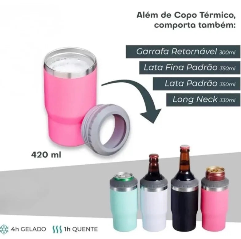 Copo Térmico 400ml 5 opção em 1 Latinha