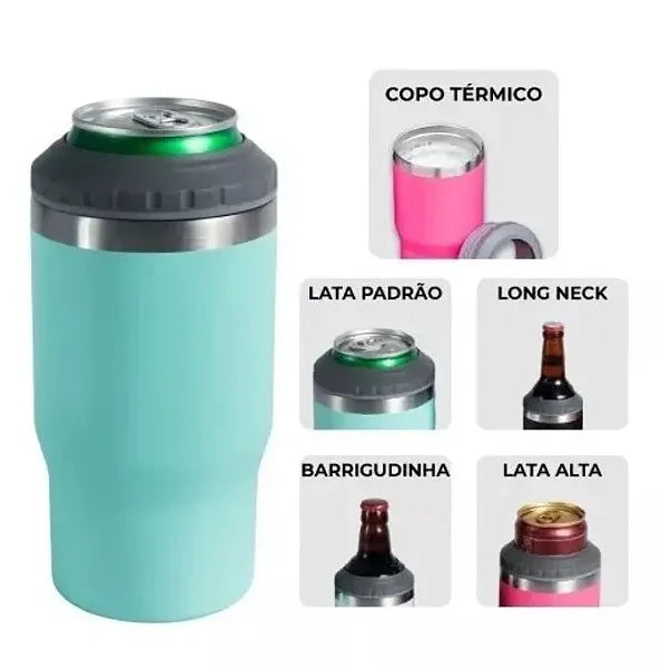 Copo Térmico 400ml 5 opção em 1 Latinha