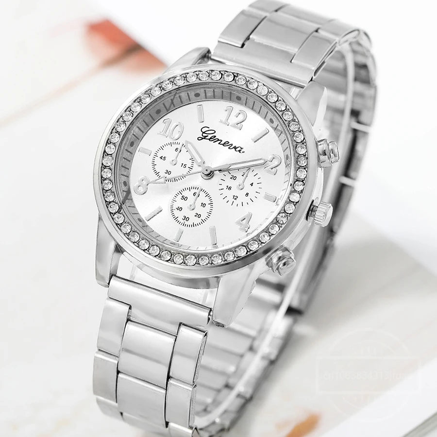 Relógio de quartzo de luxo feminino