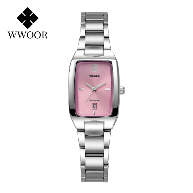 Wwoor novo relógio de quartzo para mulheres moda elegante quadrado