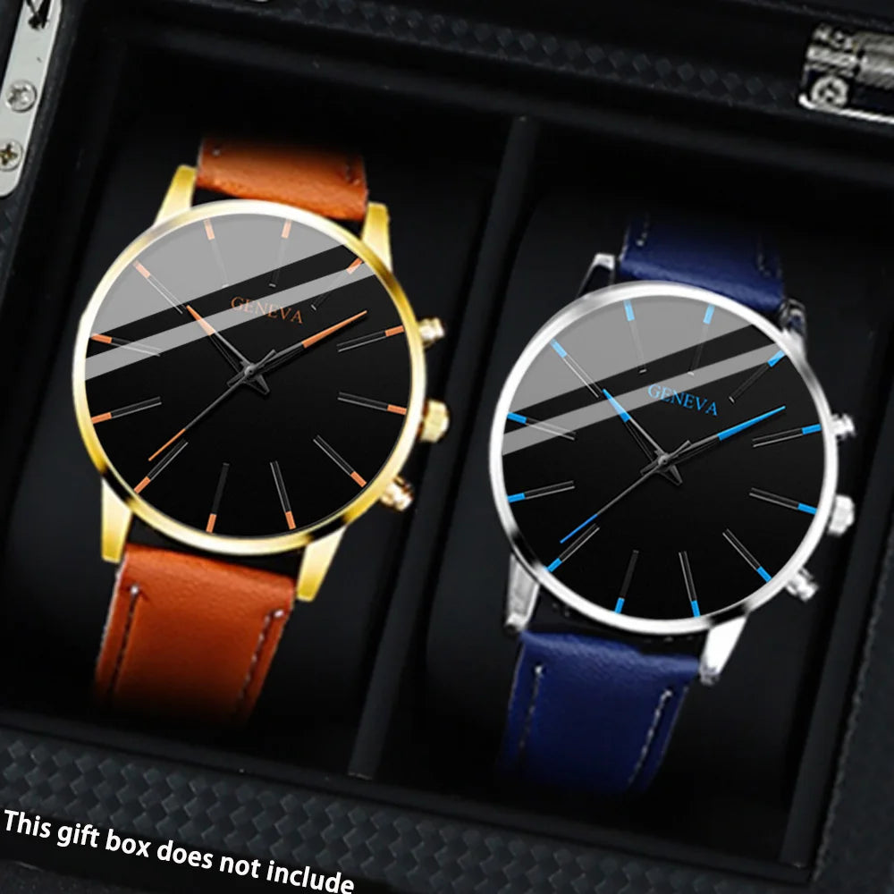 2PCS Relógio de Quartzo Masculino
