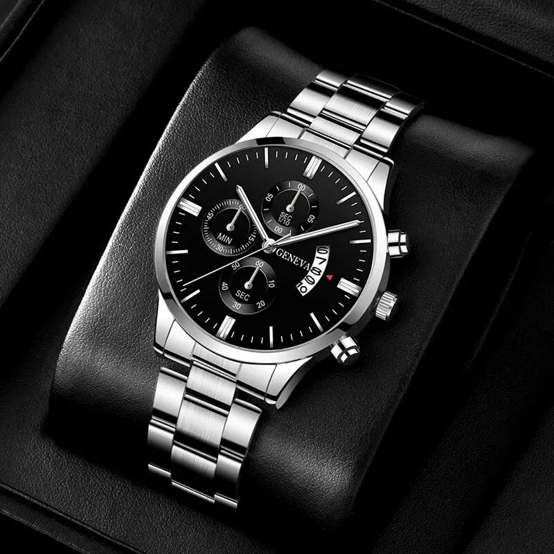 Kit Relogio e Pulseira Masculino