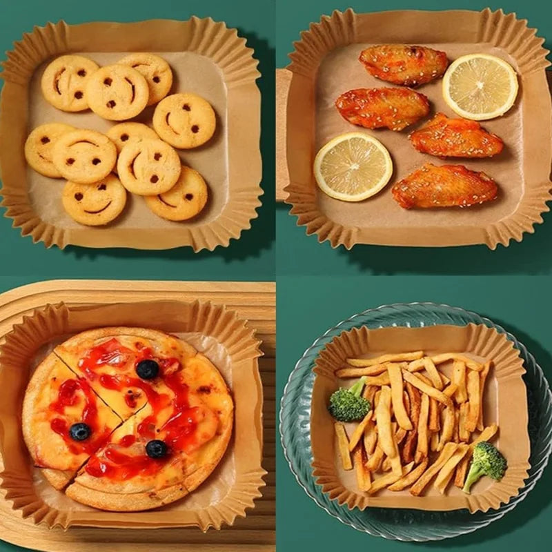 100 Unidades de Forros de Papel para Airfryer