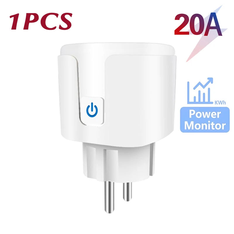 Plugue inteligente ue 16a/20a AC100-240V wifi tomada inteligente tomada de energia