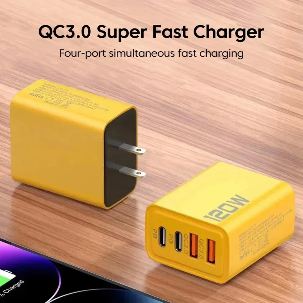 Fonte De Carregador 120W Carregamento Relâmpago