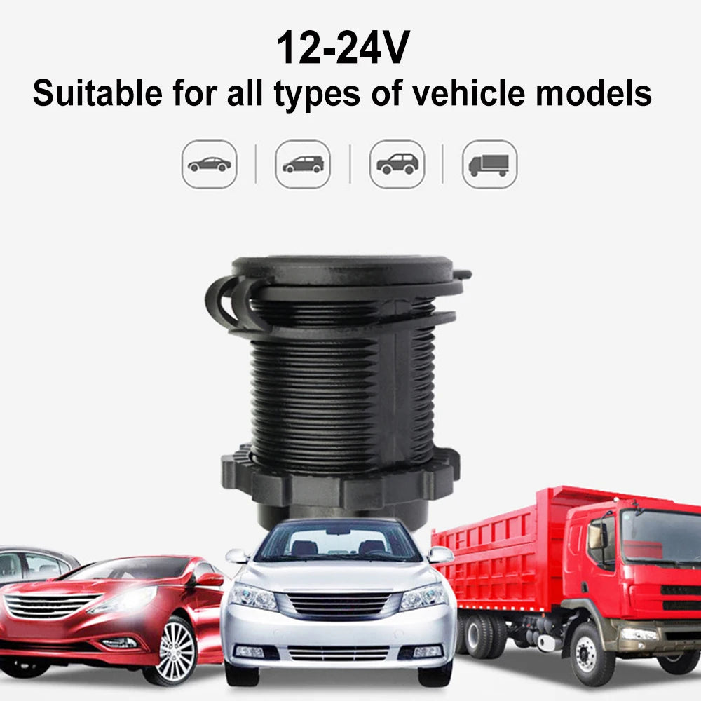 Universal 12v-24v porta dupla carga rápida carregador de telefone do carro TYPE-C usb 5v 3.1