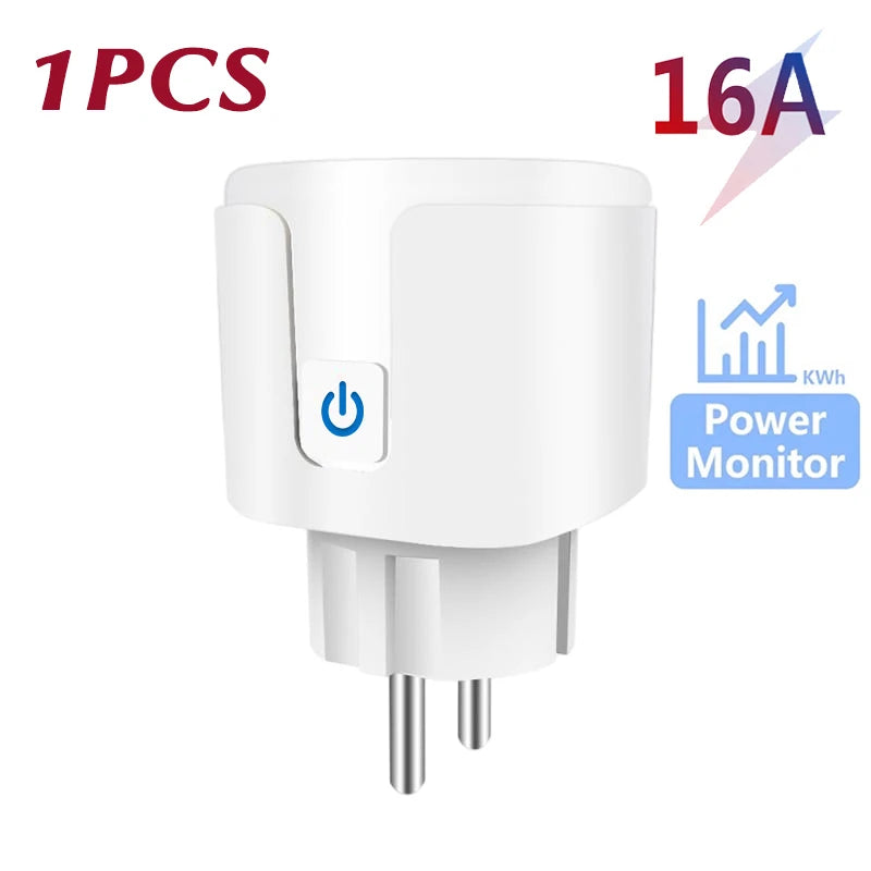 Plugue inteligente ue 16a/20a AC100-240V wifi tomada inteligente tomada de energia