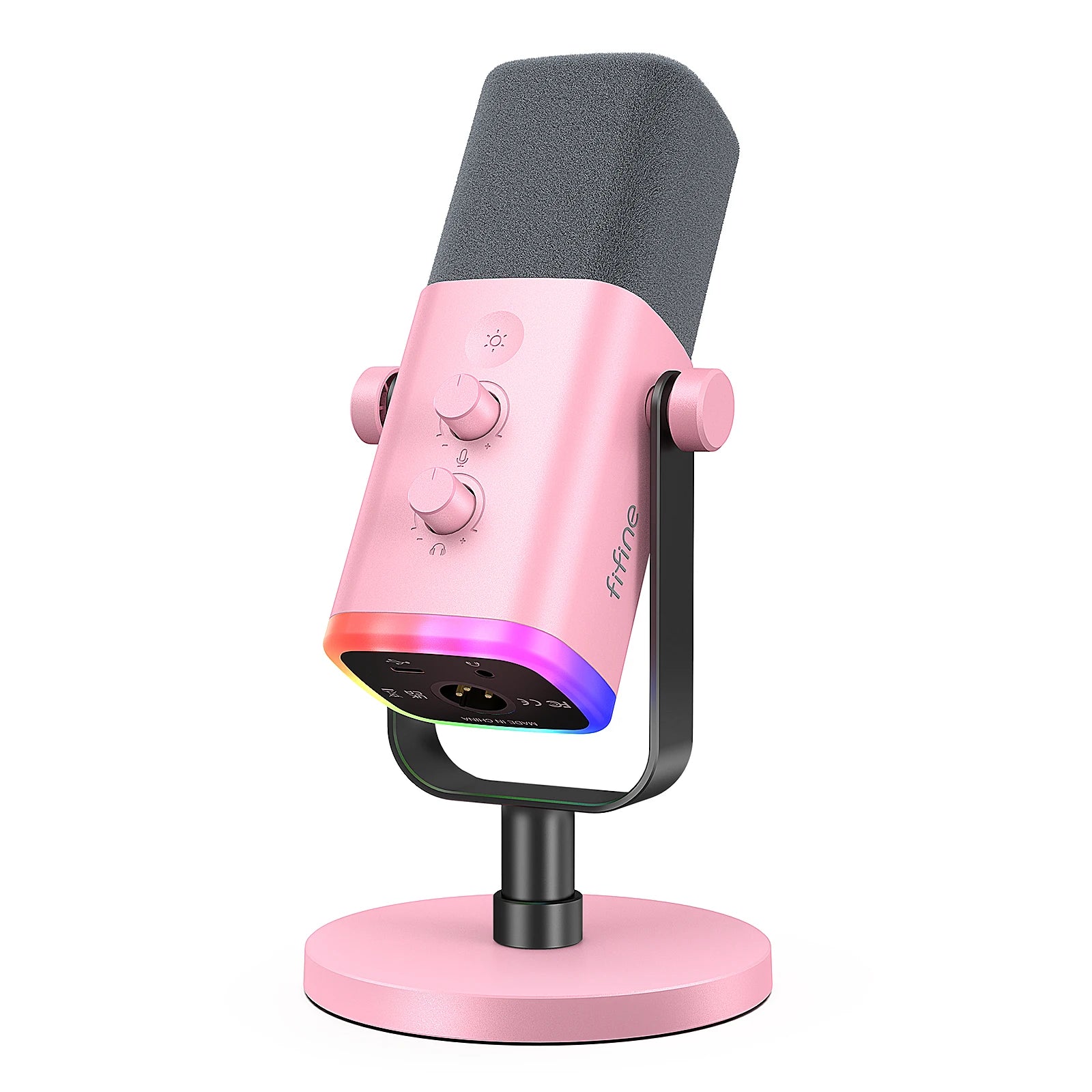 Fifine Microfone Dinâmico Usb/Xlr com Controle Rgb