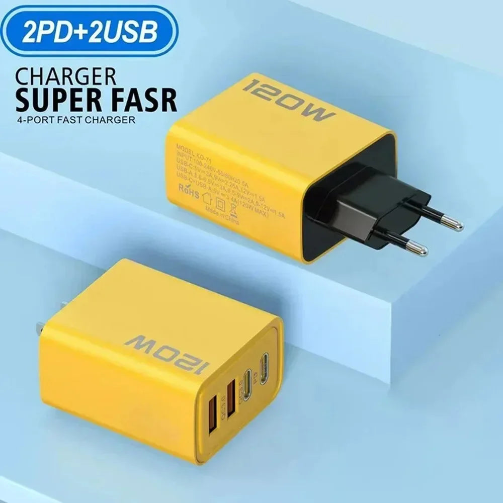 Fonte De Carregador 120W Carregamento Relâmpago