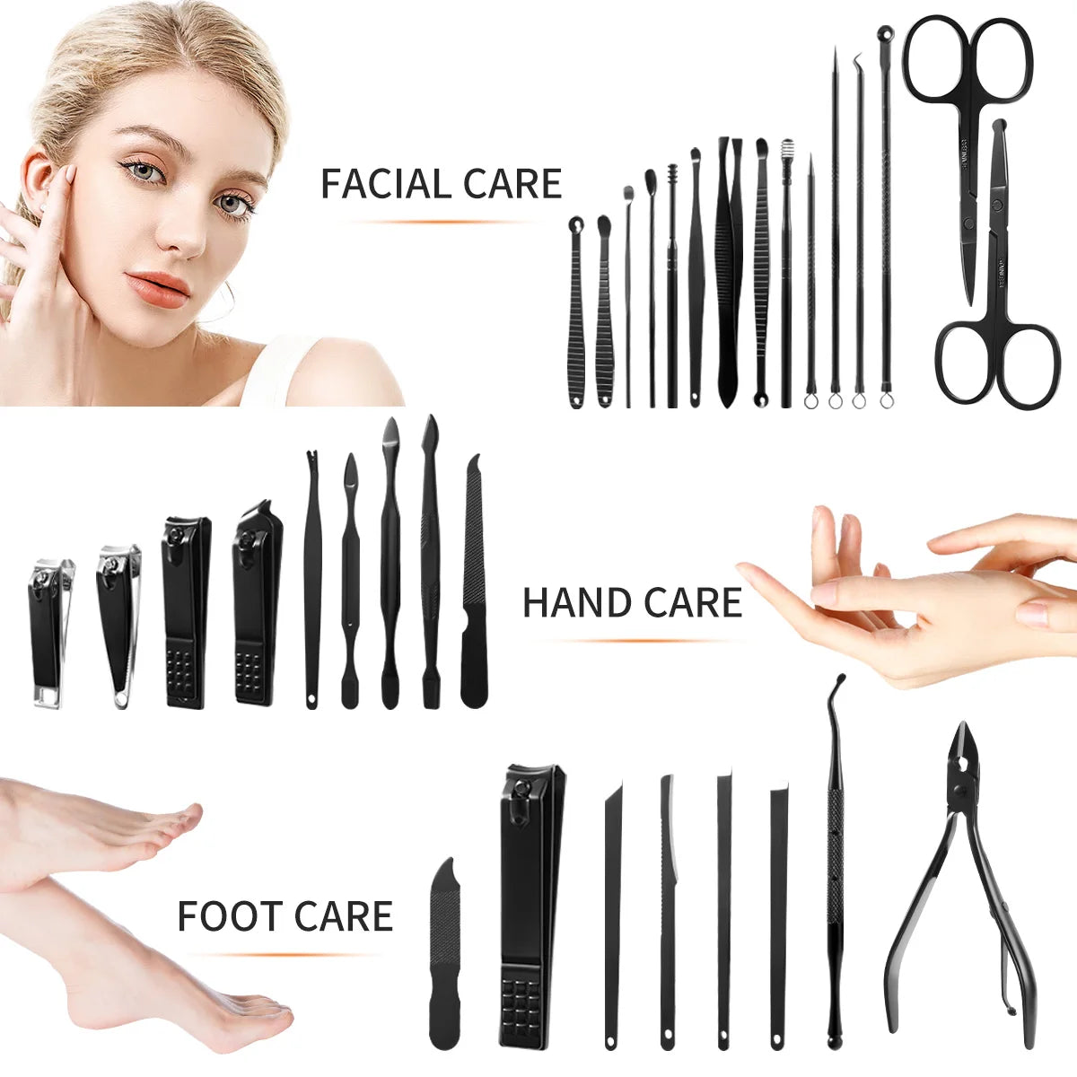 Conjunto de Manicure Pedicure Cortador de Unhas Conjunto 7/32
