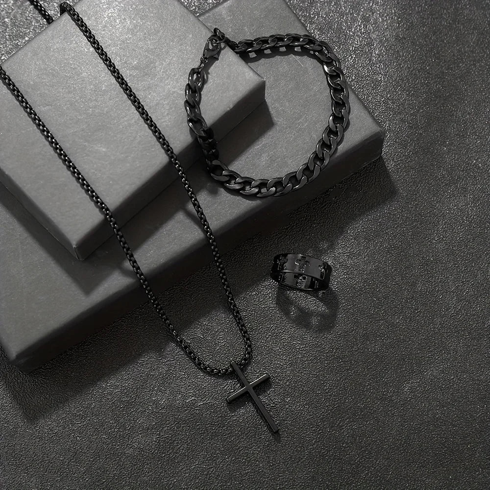 Conjunto Pulseira, Corrente e Anel