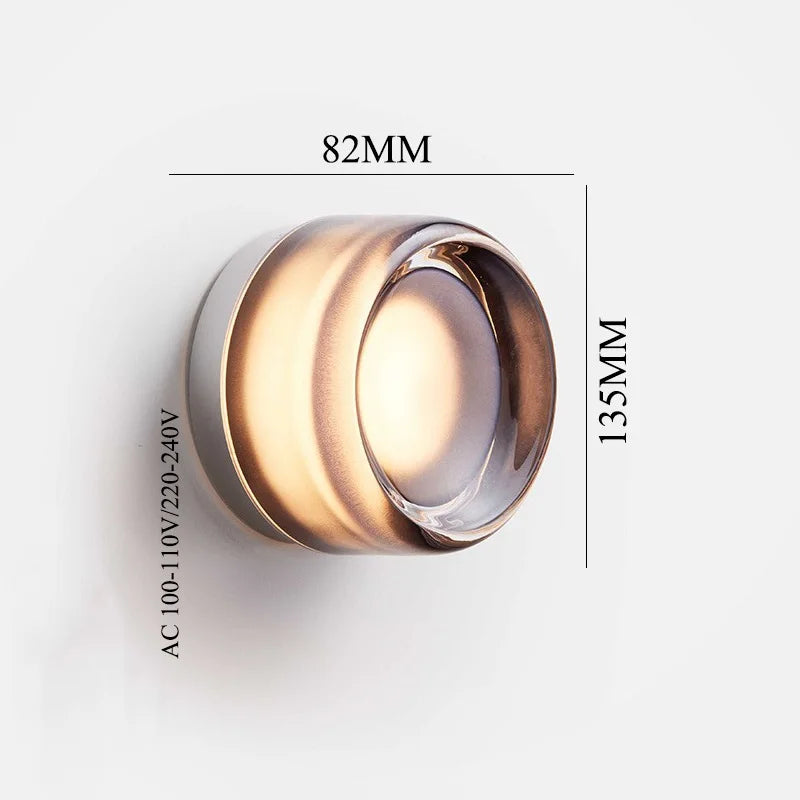 Iwhd redondo acrílico simples lâmpada de parede led