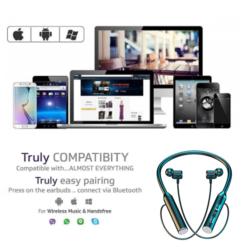 Fones de ouvido sem fio bluetooth neckband