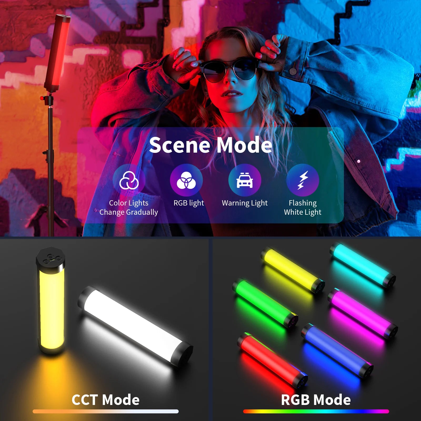 Luxceo v8 portátil rgb luz de vídeo gamer lâmpada 2000mah