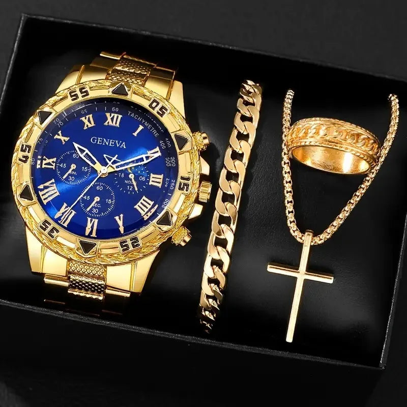 1/4 Pçs, Relógio, Pulseira, Anel e Corrente