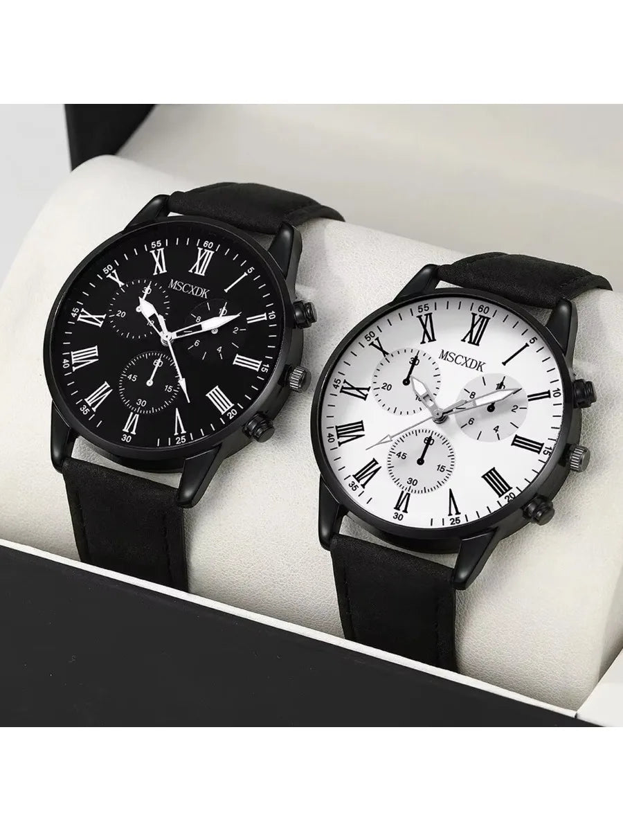 2 peças relógios masculinos elegantes