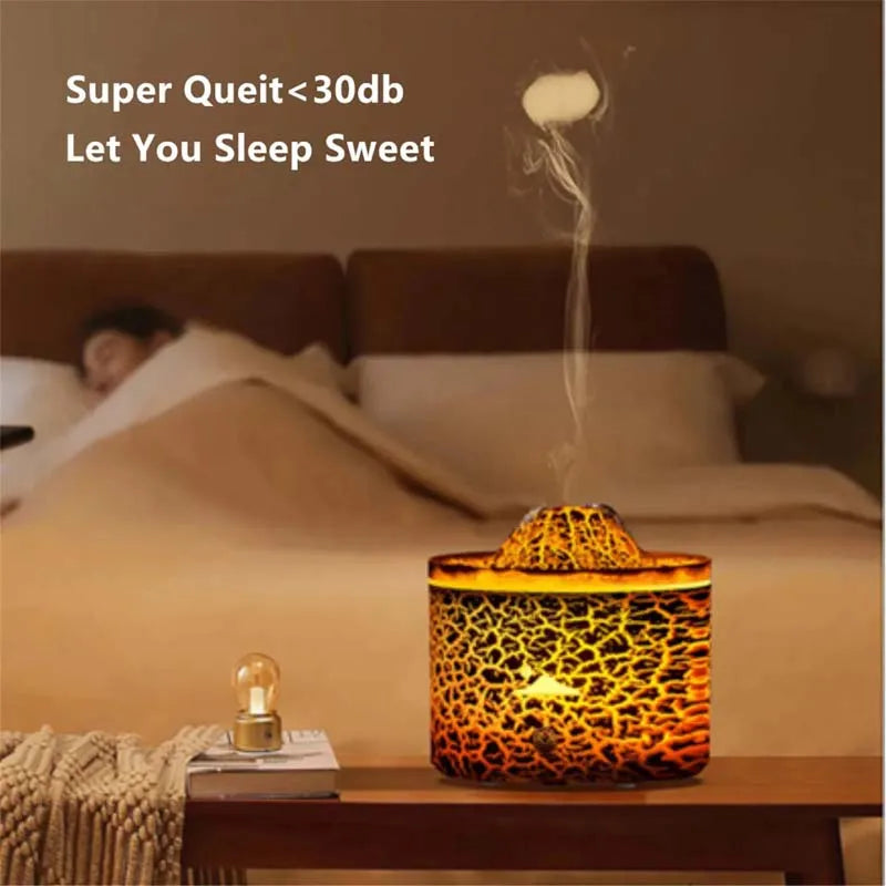 3D Flame Aroma Difusor com Lâmpada LED, Umidificador
