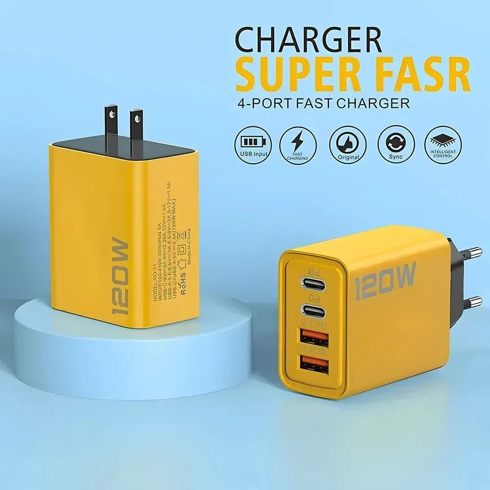 Fonte De Carregador 120W Carregamento Relâmpago