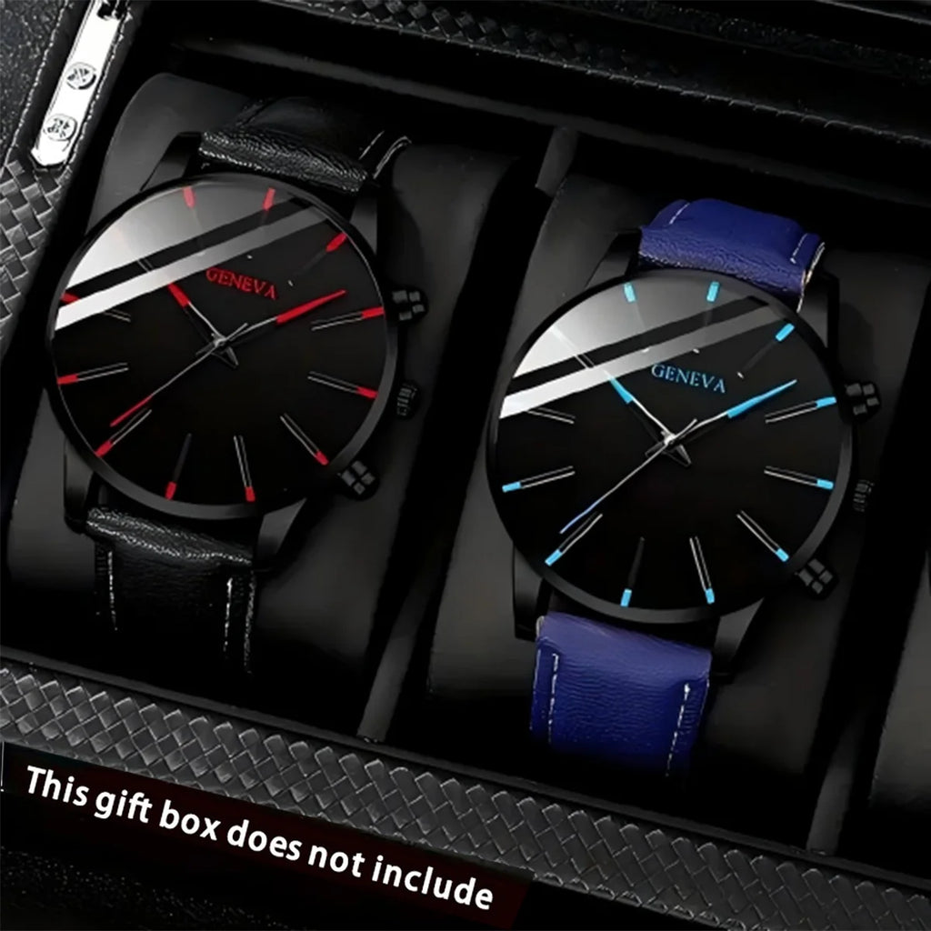 2PCS Relógio de Quartzo Masculino