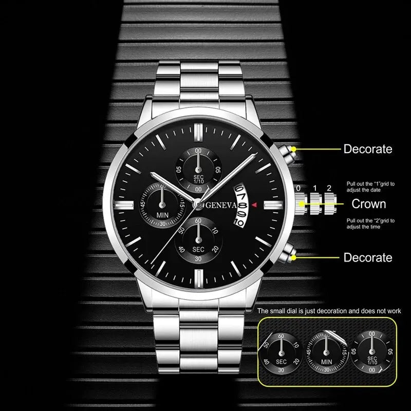 Kit Relogio e Pulseira Masculino