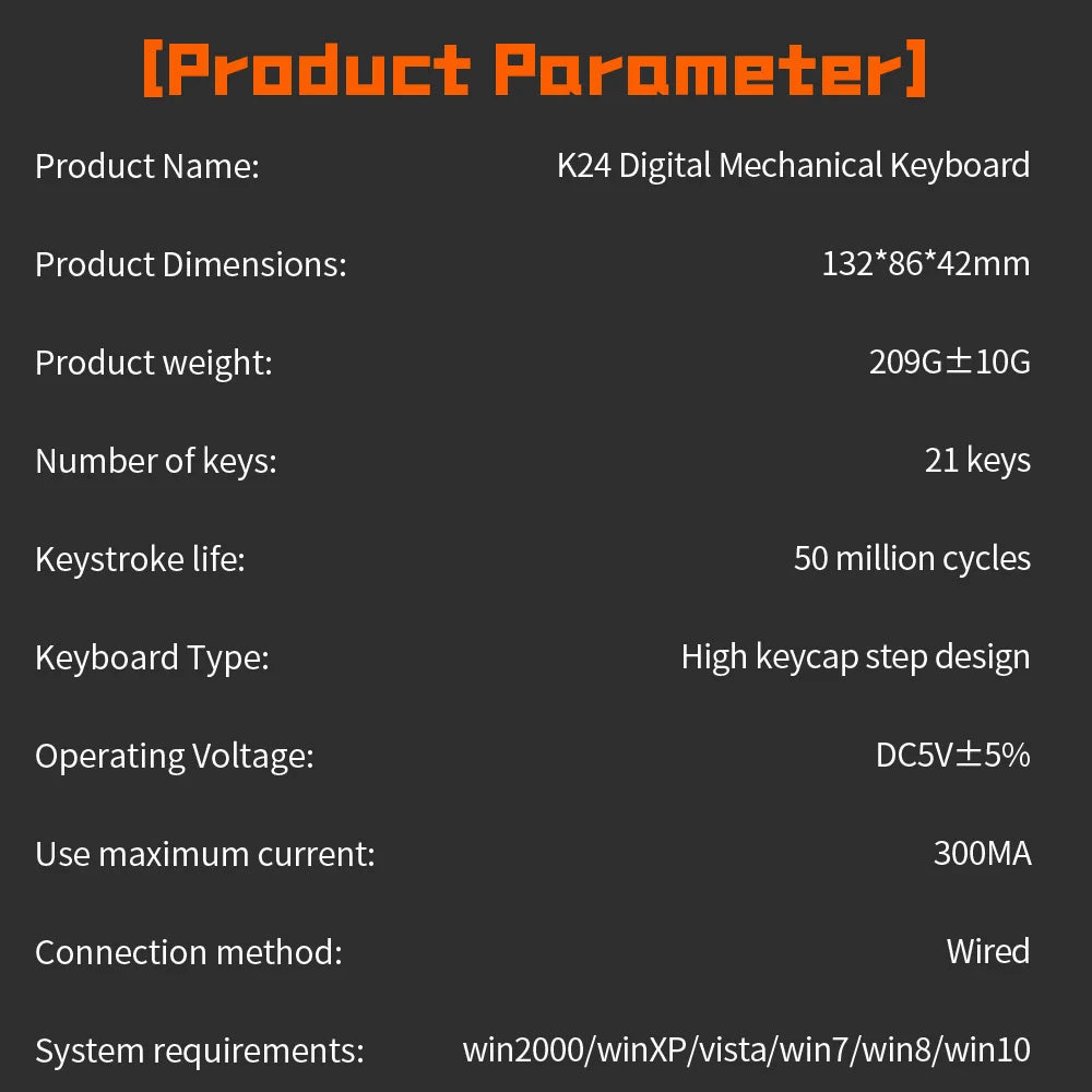 K24pro 21 teclas número pad teclado numérico mecânico hot-swap