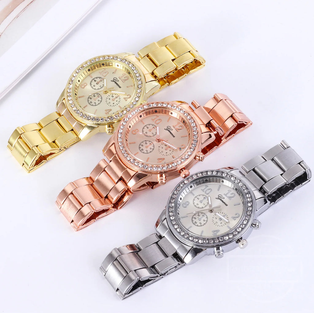 Relógio de quartzo de luxo feminino