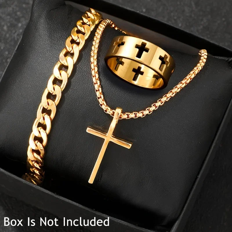 Conjunto Pulseira, Corrente e Anel