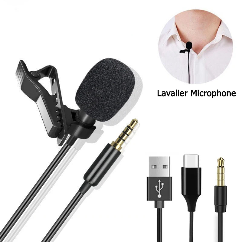 Microfone de Lapela Portátil Mini