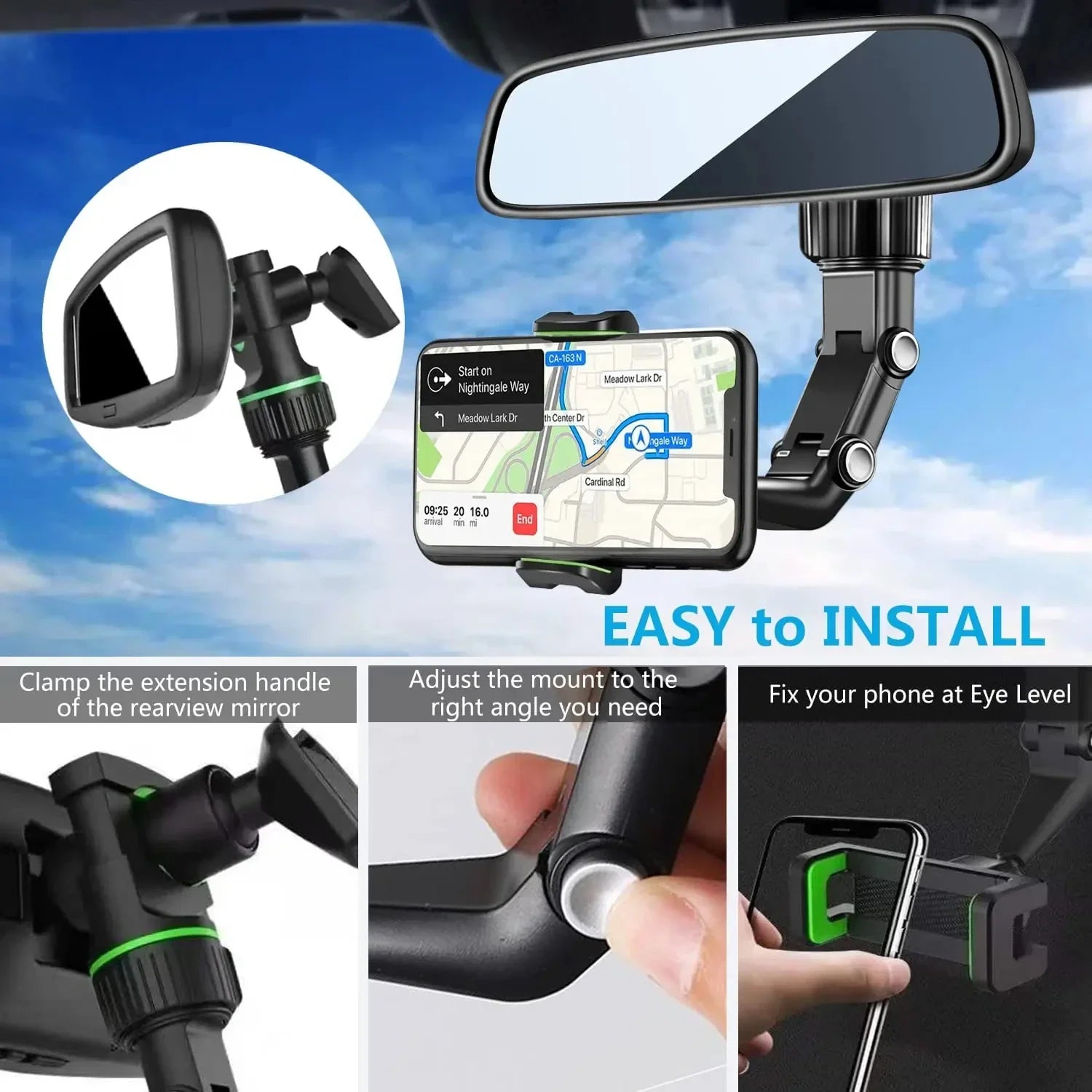 Suporte para Celular no Retrovisor