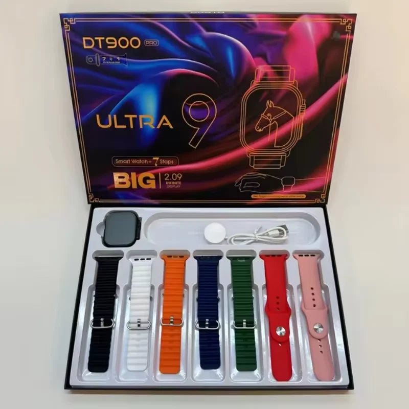 DT900 Ultra Relogio Inteligente, 7 Pulseiras
