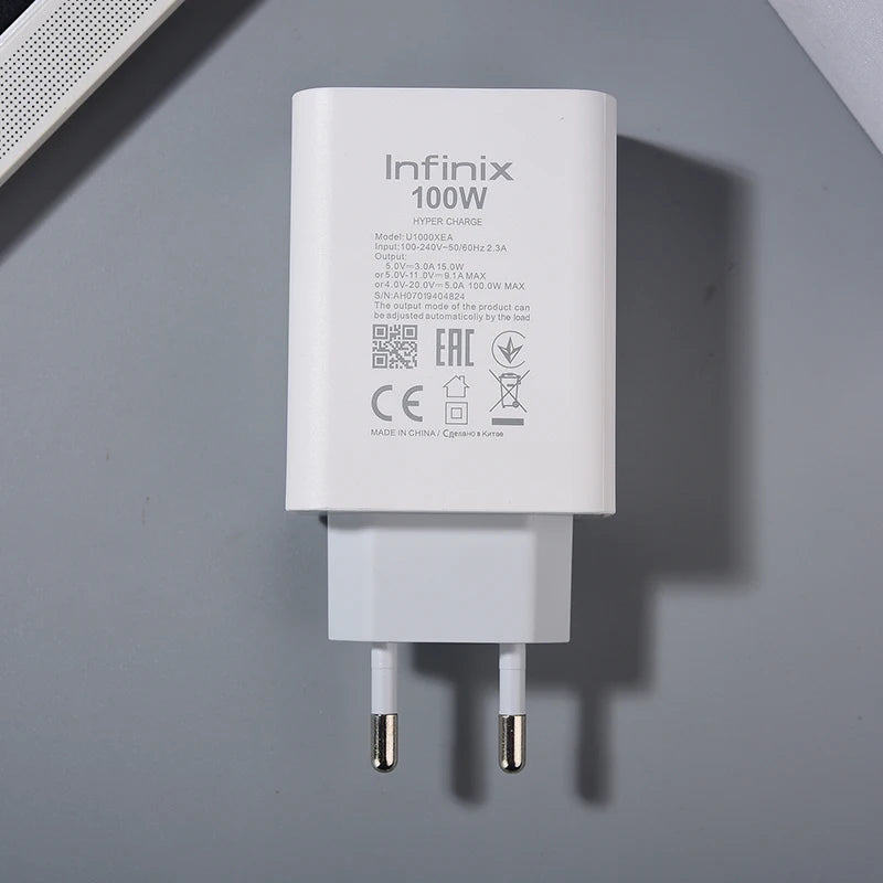 100w infinix pd carregador rápido com hiper carga