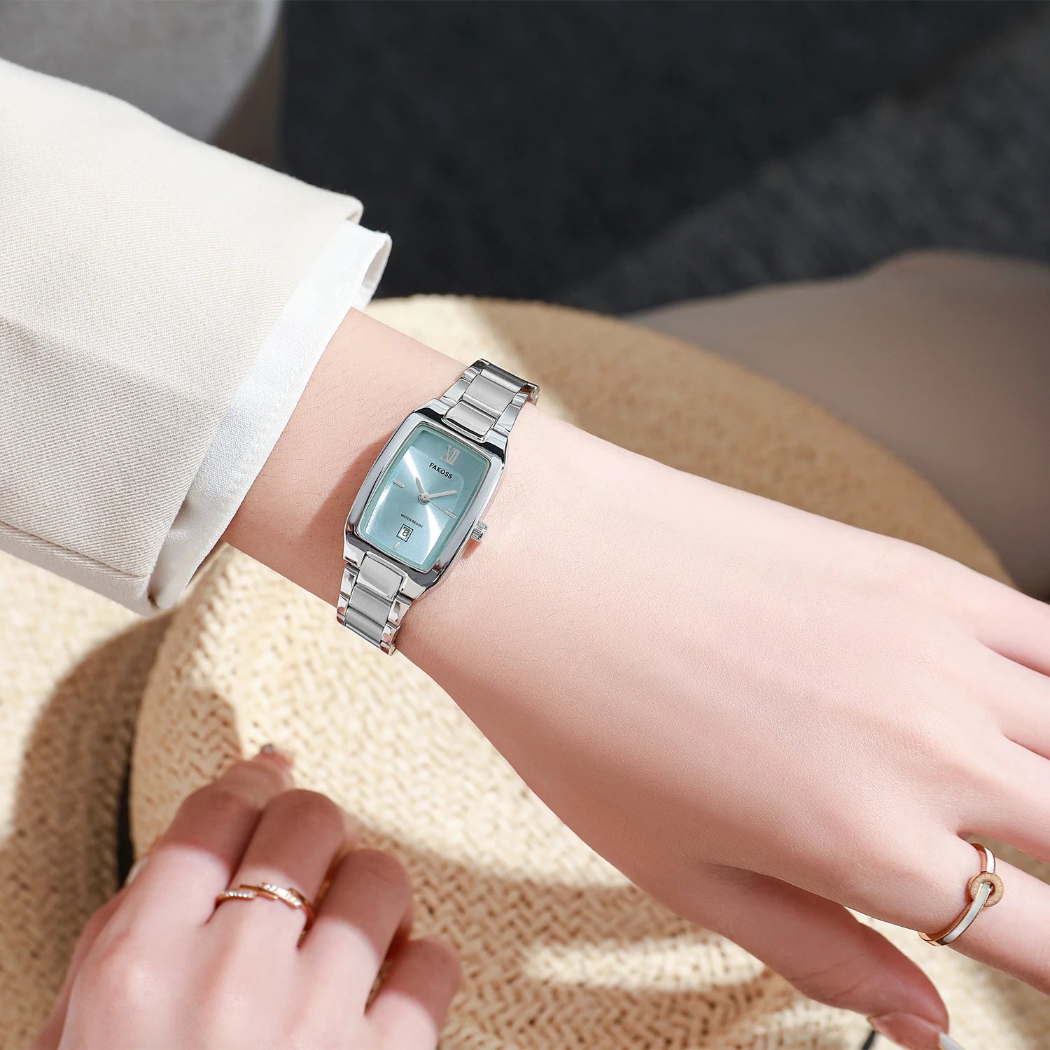 Wwoor novo relógio de quartzo para mulheres moda elegante quadrado