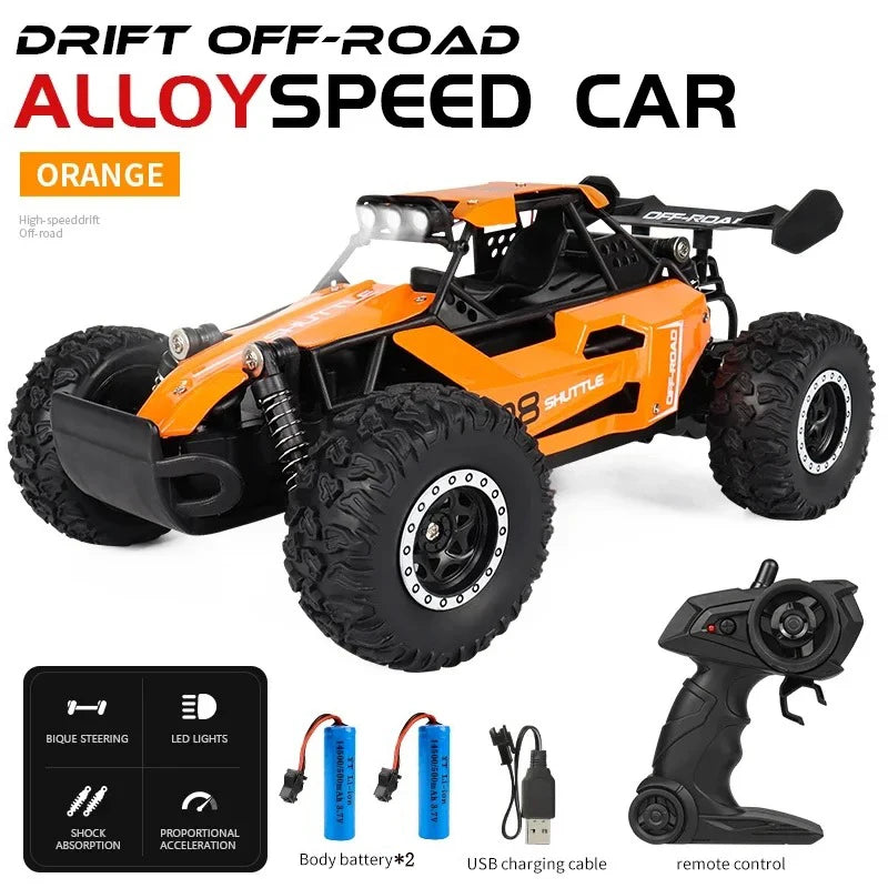 Novo carro rc 1:16 2wd com luz led 2.4g 20 km/h alta velocidade