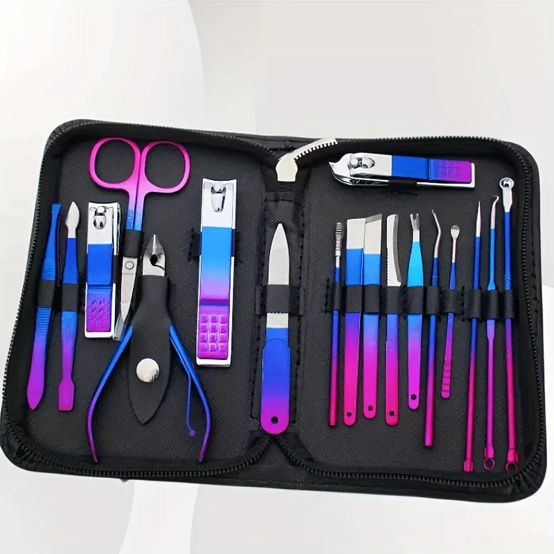 Kit  de Aço Inoxidável Manicure & Pedicure