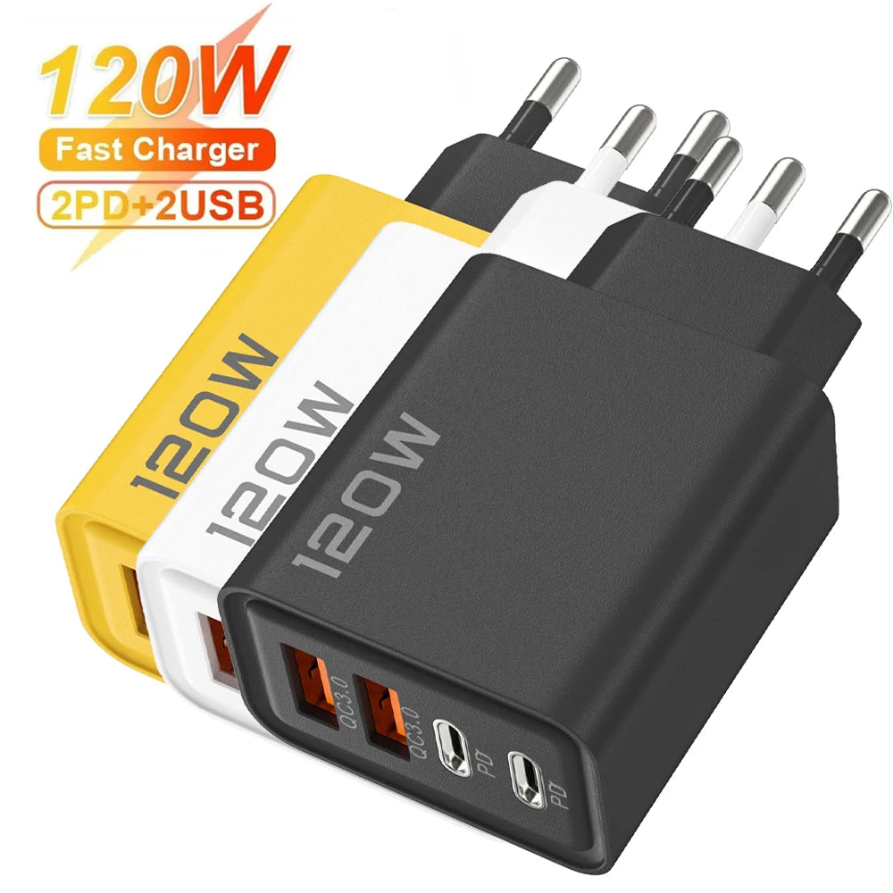 Fonte De Carregador 120W Carregamento Relâmpago