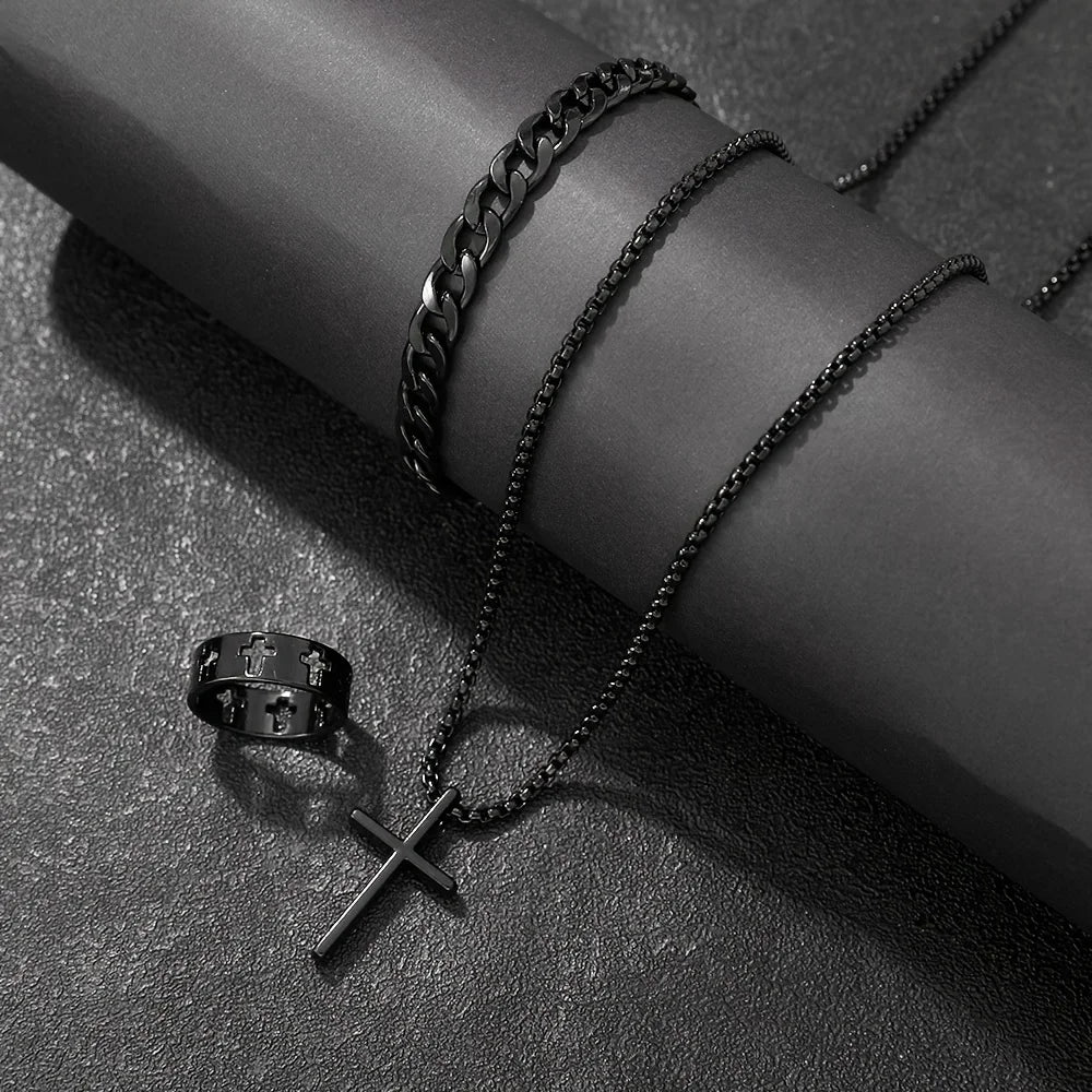 Conjunto Pulseira, Corrente e Anel