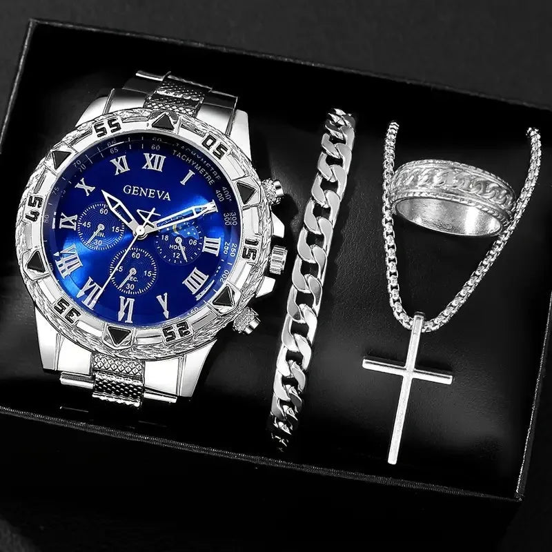 1/4 Pçs, Relógio, Pulseira, Anel e Corrente