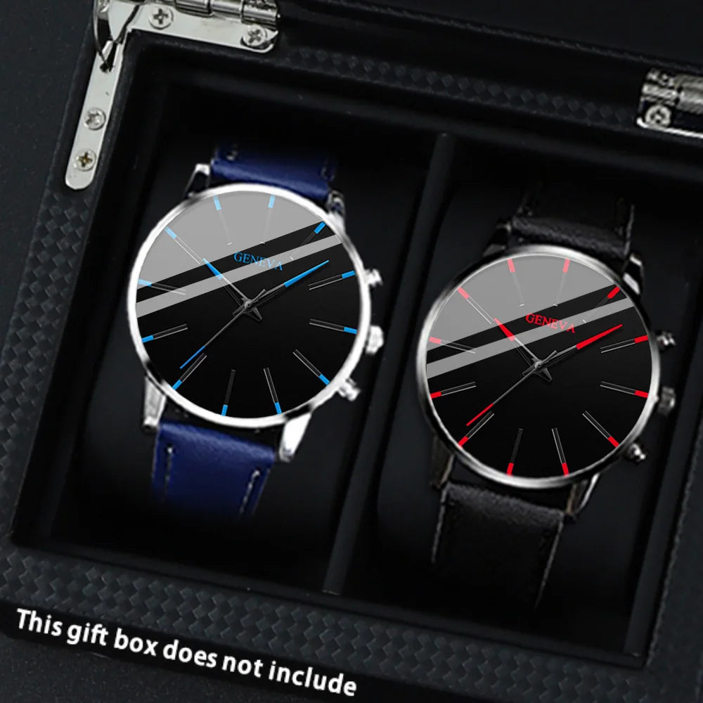 2PCS Relógio de Quartzo Masculino