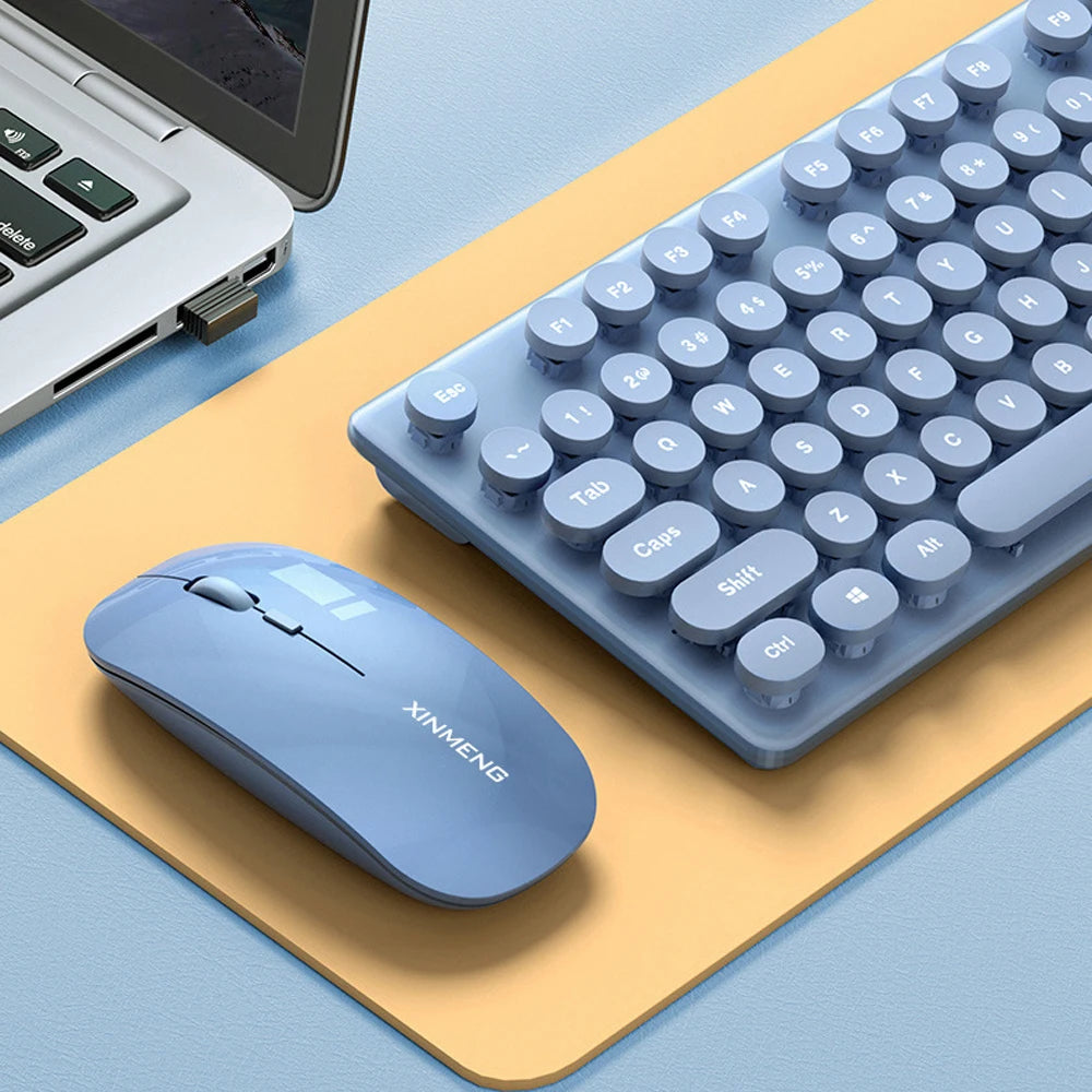 Conjunto de Mouse e Teclado Recarregável Sem Fio,