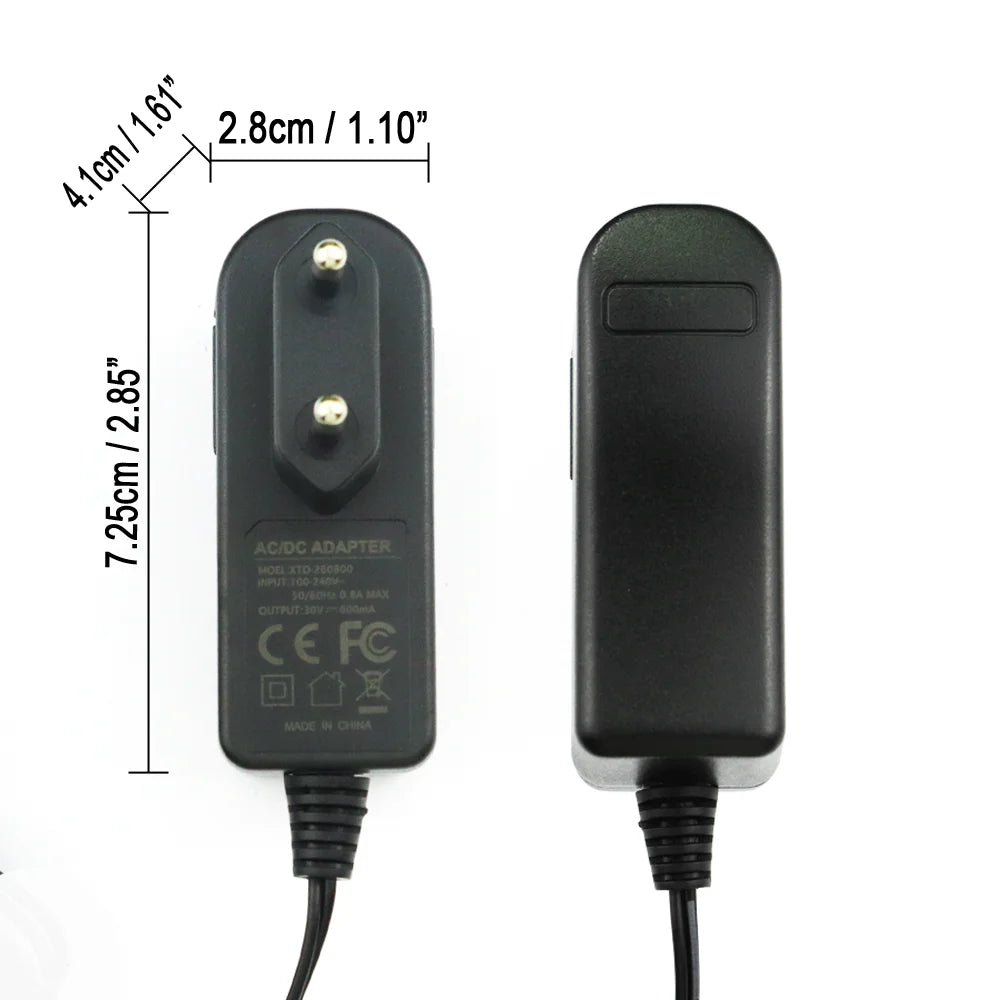 Carregador adaptador 30V 0,6A para Karcher FC 5 sem fio