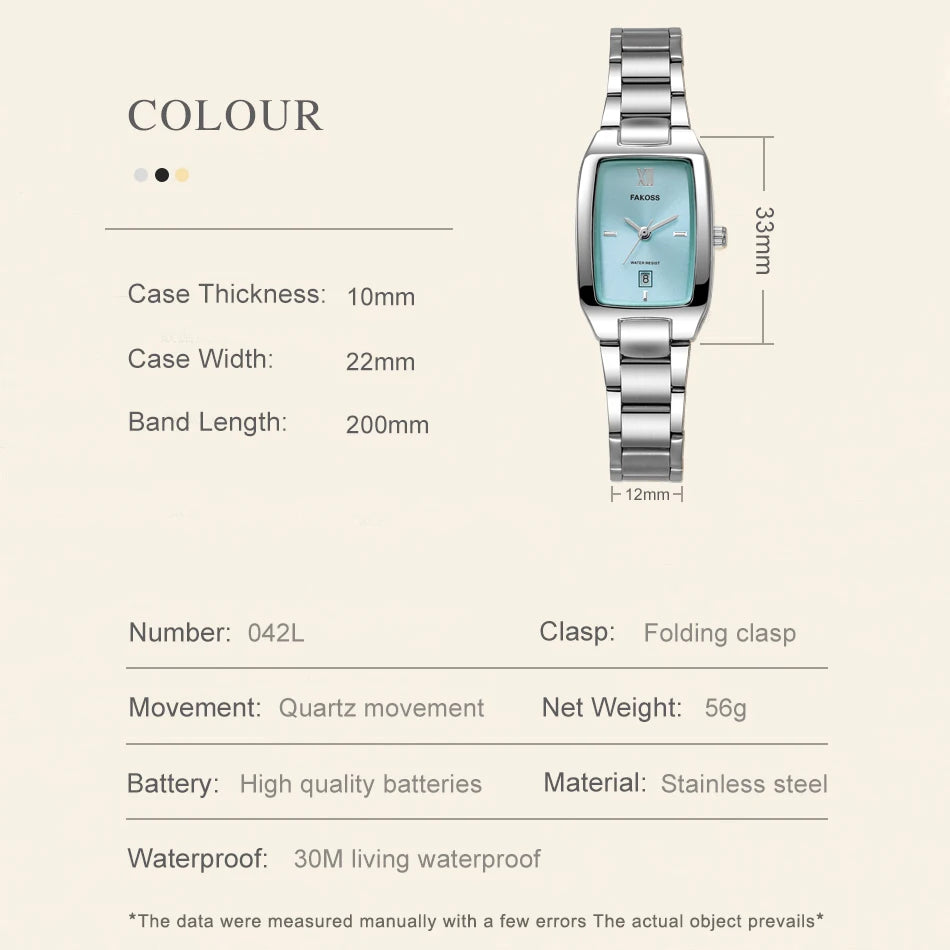 Wwoor novo relógio de quartzo para mulheres moda elegante quadrado