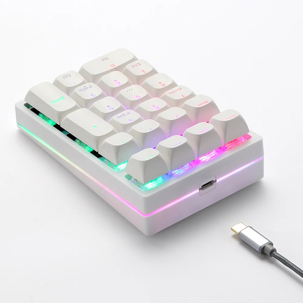K24pro 21 teclas número pad teclado numérico mecânico hot-swap
