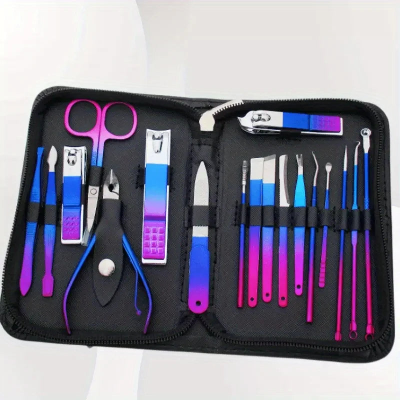 Kit  de Aço Inoxidável Manicure & Pedicure