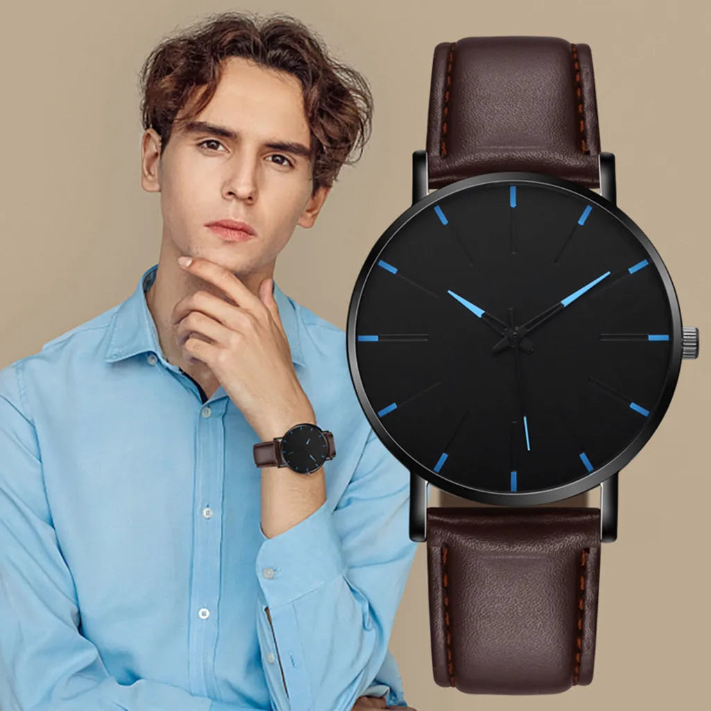 Men Vintage Luxury Watches Casual Quartz Watch Luxury Watch Stainless Bracele Steel Dial Men'S Watch Trend Leather Wrist Watch