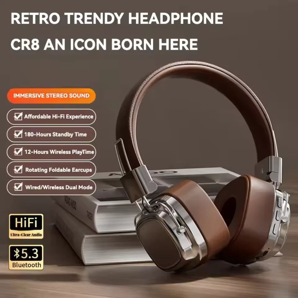 Fones de Ouvido Bluetooth Sem Fio Dobráveis 5.3