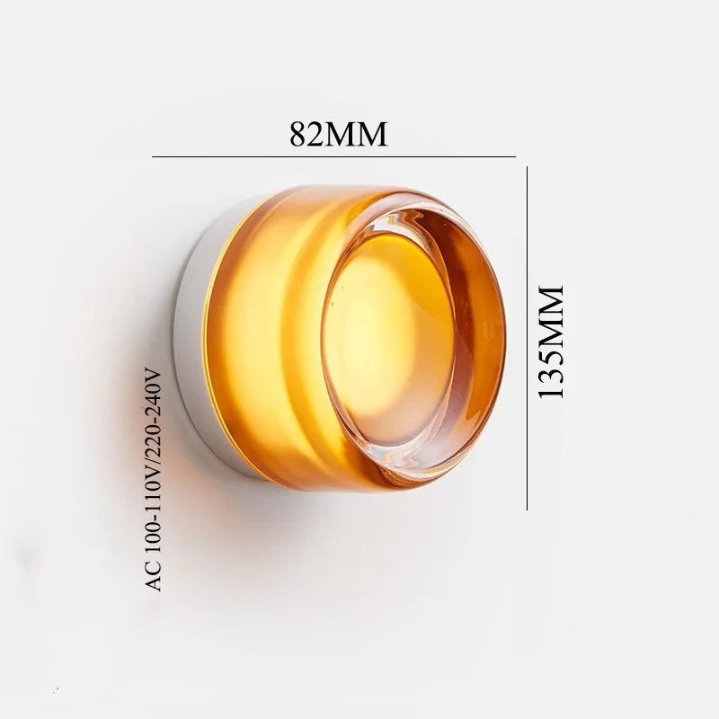 Iwhd redondo acrílico simples lâmpada de parede led