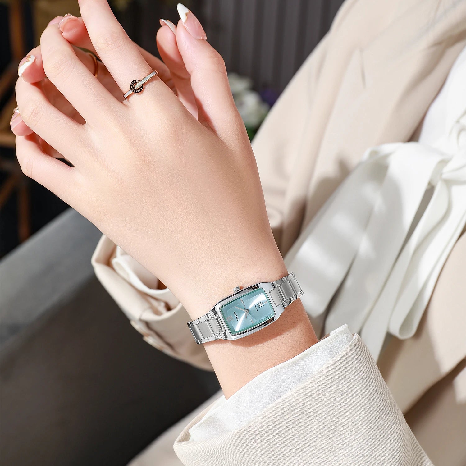 Wwoor novo relógio de quartzo para mulheres moda elegante quadrado