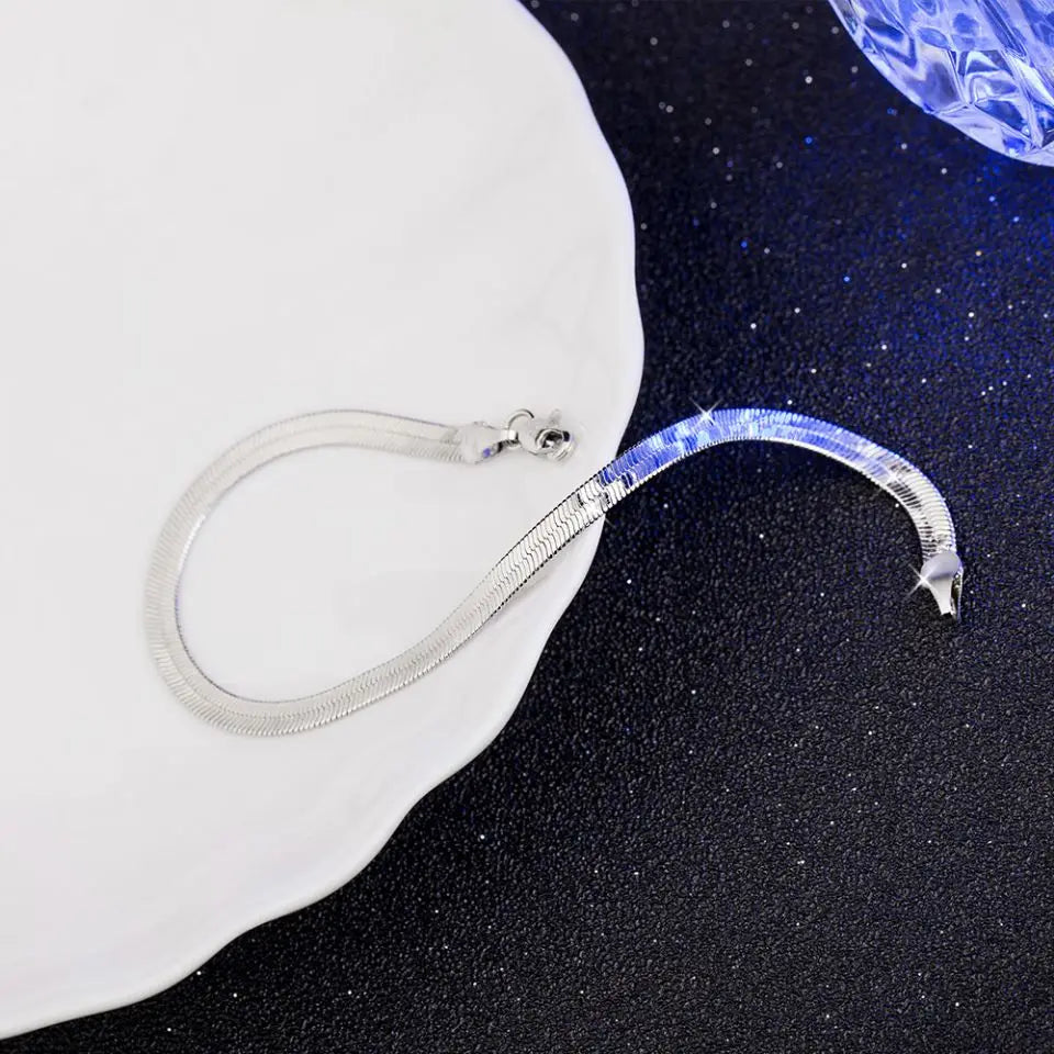 Conjunto Pulseira e Corrente Prata