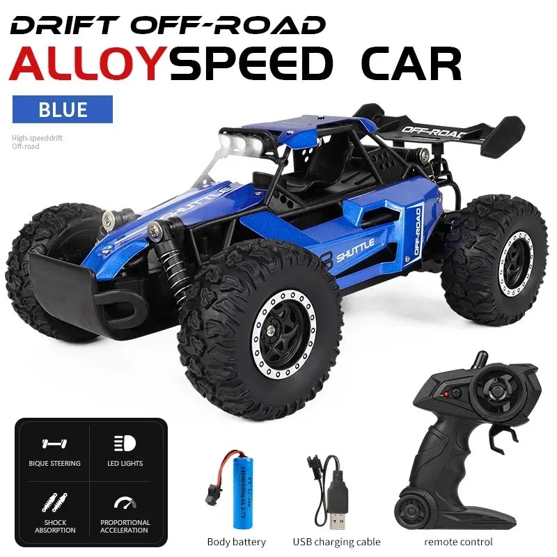 Novo carro rc 1:16 2wd com luz led 2.4g 20 km/h alta velocidade