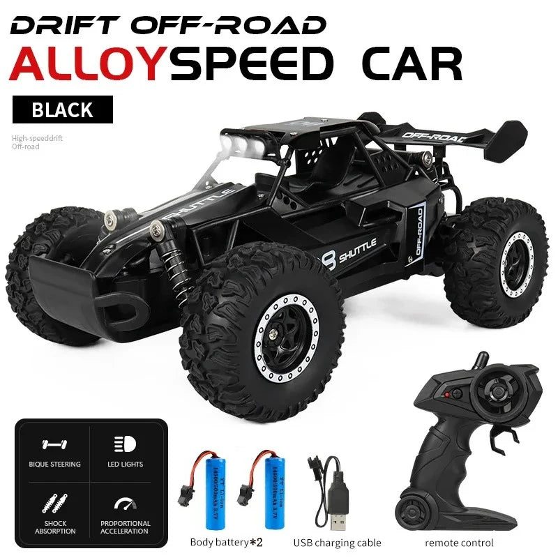 Novo carro rc 1:16 2wd com luz led 2.4g 20 km/h alta velocidade